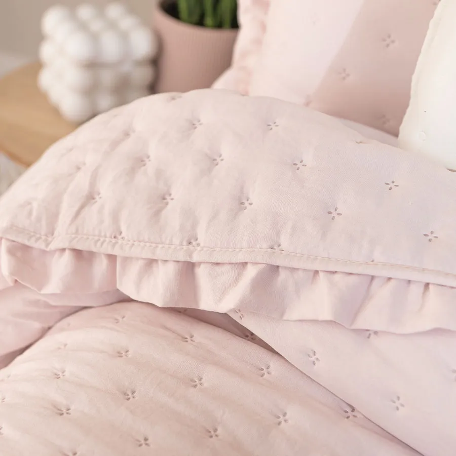 WERONA Narzuta dekoracyjna z falbaną, 200x220cm, kolor 015 różowy WERONA