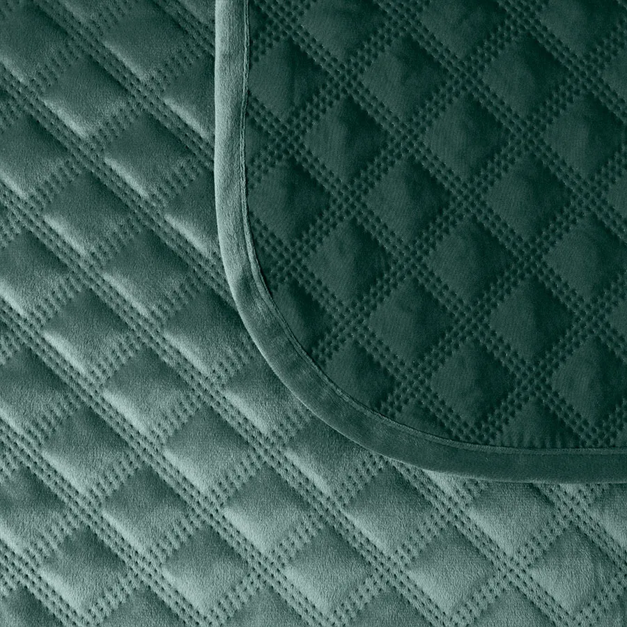 VELVI Narzuta dekoracyjna, rozmiar 170x210cm, kolor 012 szmaragdowy zielony VELVI0