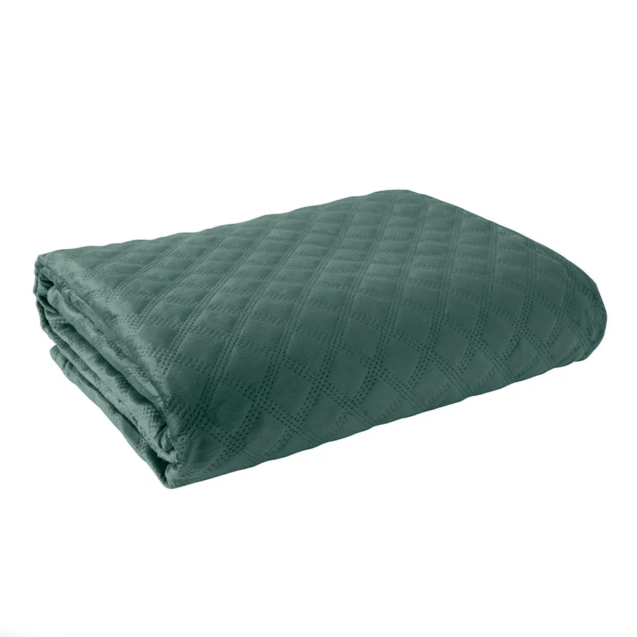 VELVI Narzuta dekoracyjna, rozmiar 170x210cm, kolor 012 szmaragdowy zielony VELVI0