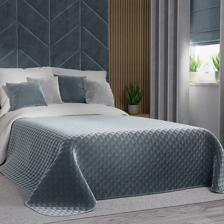 VELVI Narzuta dekoracyjna, rozmiar 170x210cm, kolor 063 niebieski VELVI0