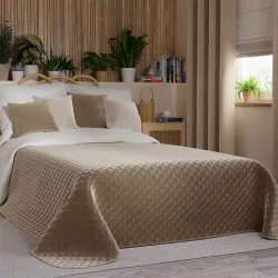 VELVI Narzuta dekoracyjna, rozmiar 220x240cm, kolor 001 ciemny beżowy VELVI0