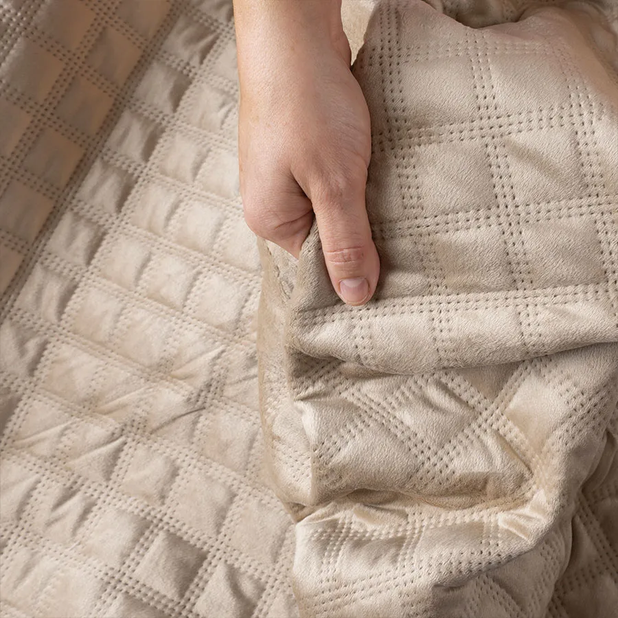 VELVI Narzuta dekoracyjna, rozmiar 220x240cm, kolor 001 ciemny beżowy VELVI0