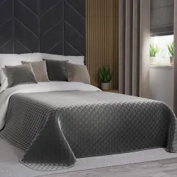 VELVI Narzuta dekoracyjna, rozmiar 220x240cm, kolor 006 ciemny szary antracytowy VELVI0