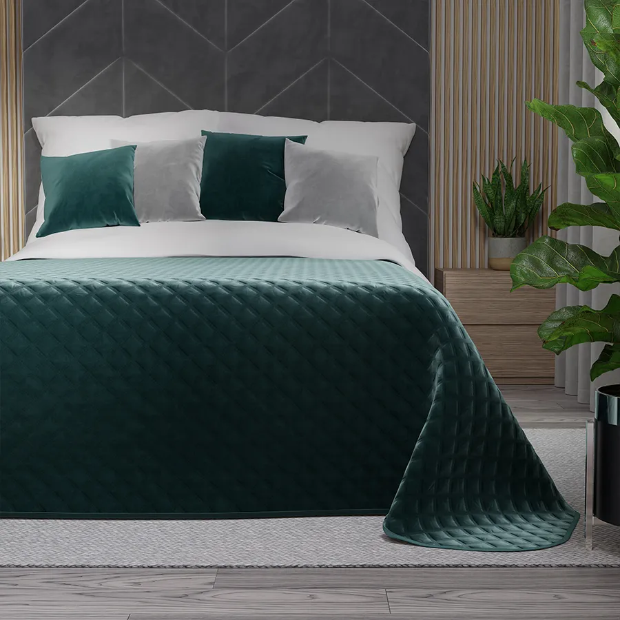 VELVI Narzuta dekoracyjna, rozmiar 220x240cm, kolor 008 ciemny turkusowy petrol VELVI0