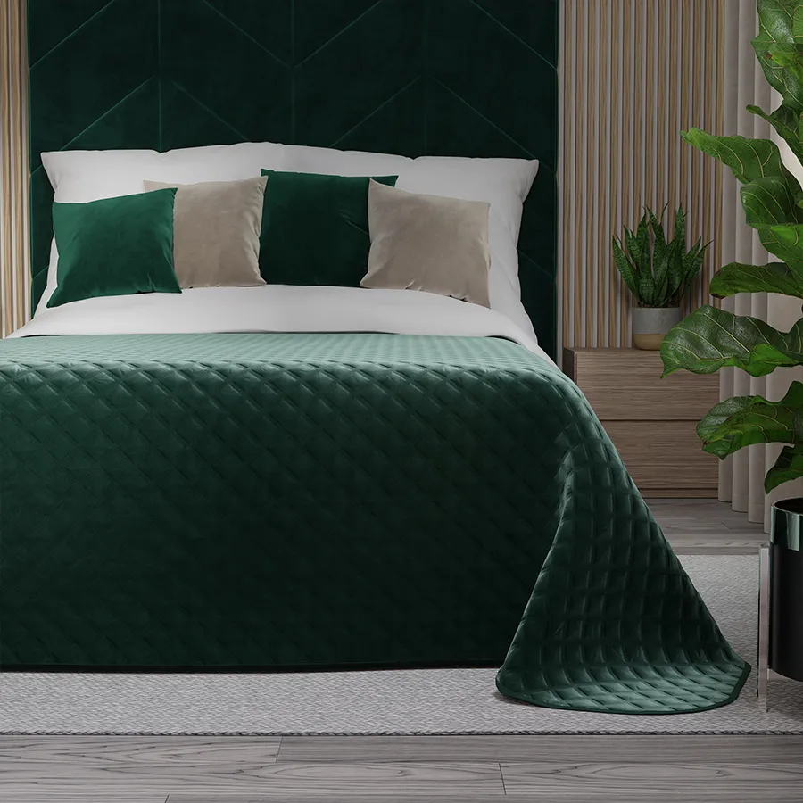VELVI Narzuta dekoracyjna, rozmiar 220x240cm, kolor 012 szmaragdowy zielony VELVI0