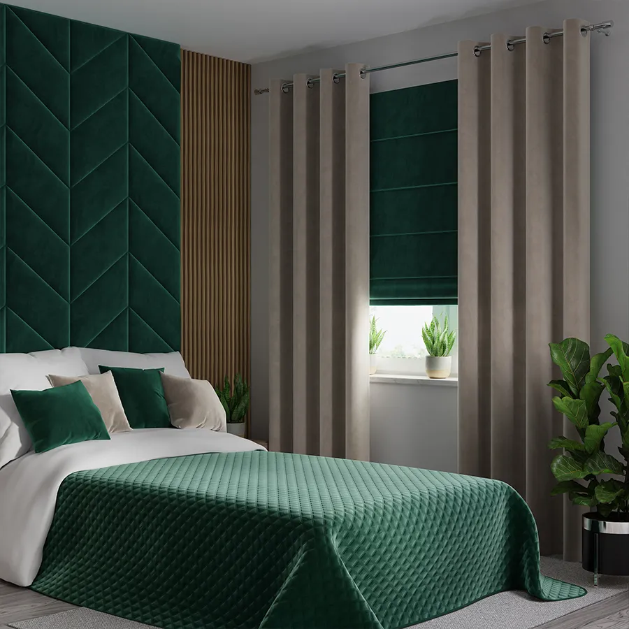 VELVI Narzuta dekoracyjna, rozmiar 220x240cm, kolor 012 szmaragdowy zielony VELVI0