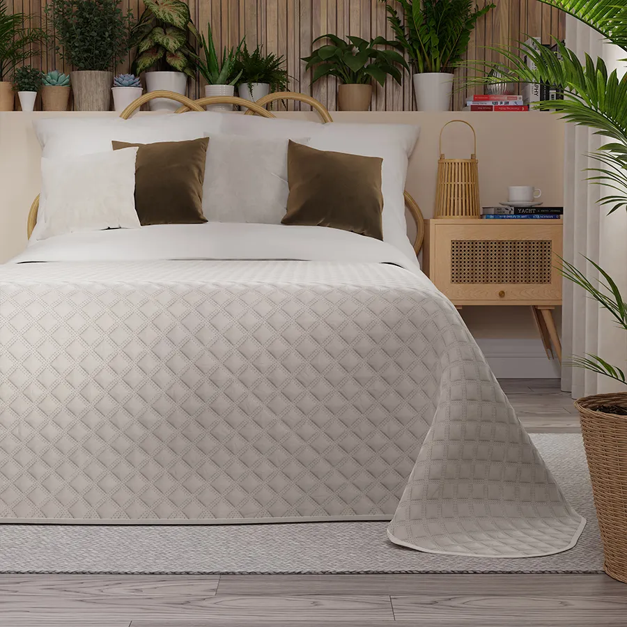 VELVI Narzuta dekoracyjna, rozmiar 220x240cm, kolor 018 ciepły jasny szary VELVI0