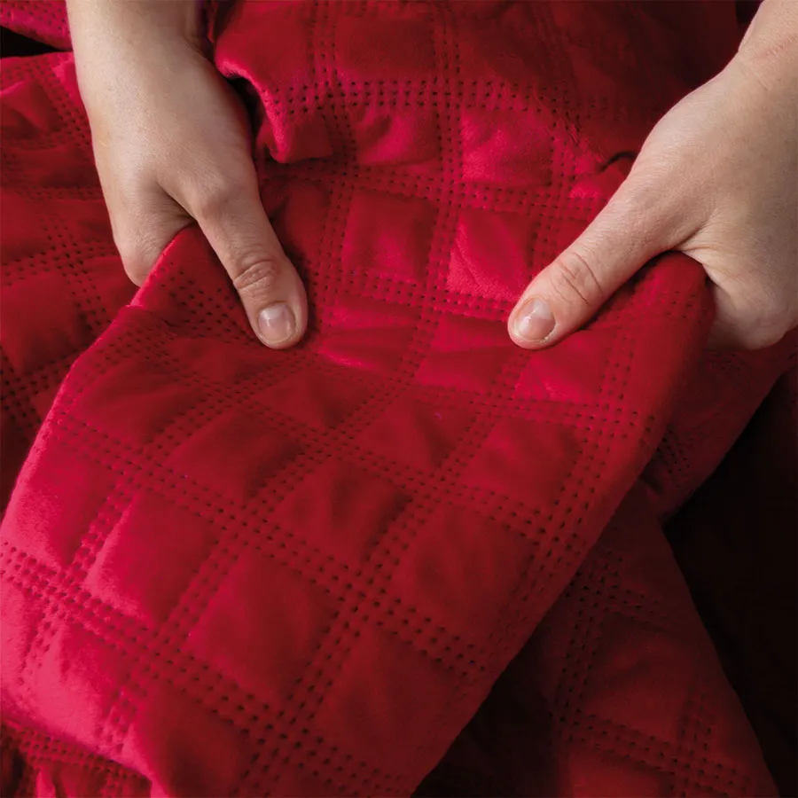 VELVI Narzuta dekoracyjna, rozmiar 220x240cm, kolor 043 czerwony VELVI0