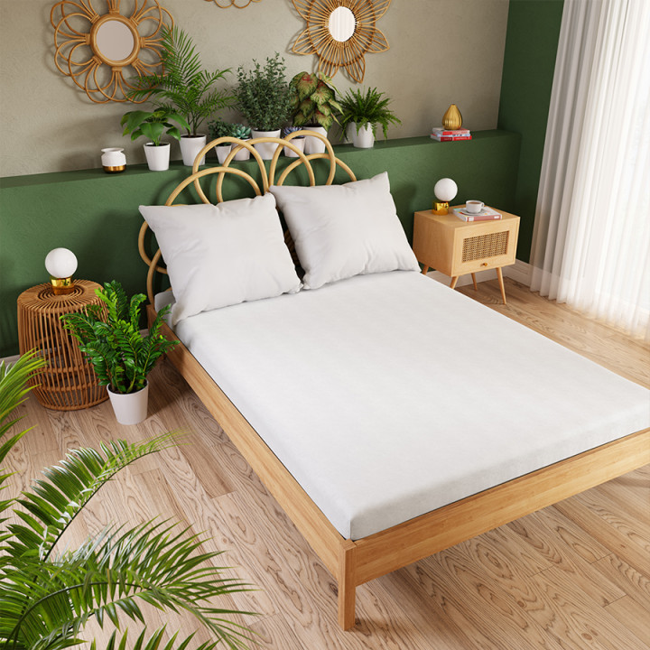 DREAMY PREMIUM Prześcieradło jersey z gumką, szerokość 220 x wysokość 200cm, kolor 001 biały 100033