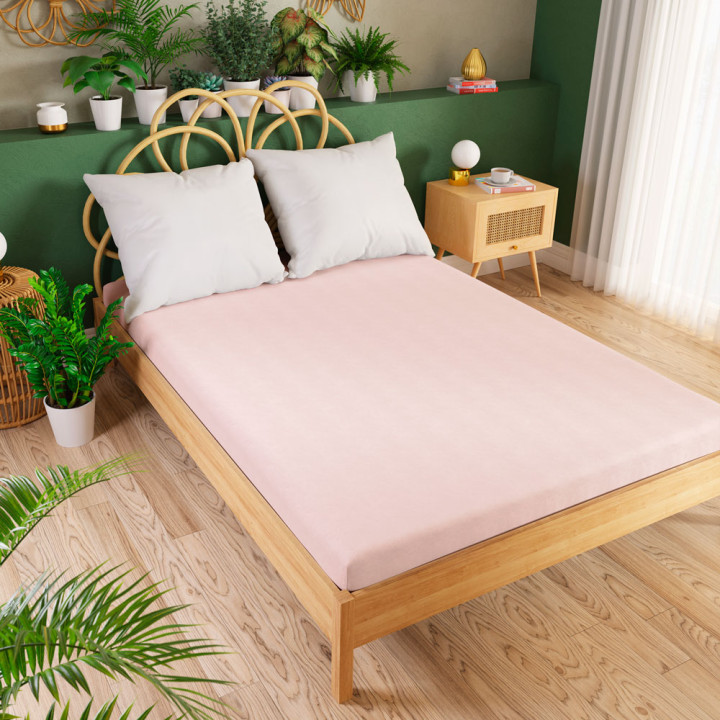 DREAMY PREMIUM Prześcieradło jersey z gumką, szerokość 120 x wysokość 200cm, kolor 014 jasny różowy 100033