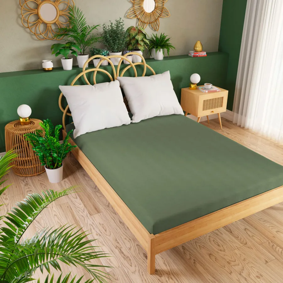 DREAMY PREMIUM Prześcieradło jersey z gumką, szerokość 140 x wysokość 200cm, kolor 016 szarozielony 100033