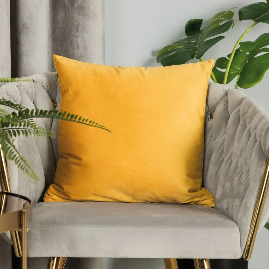 VELVI Poszewka dekoracyjna, 40x40cm, kolor 019 szafranowy VELVI0