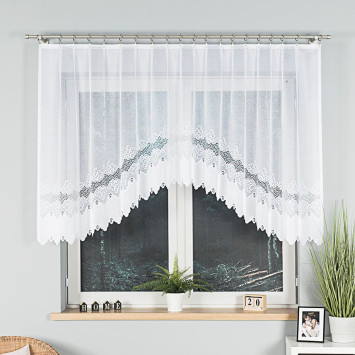 MODESTA Firanka żakardowa gotowa, szerokość 220 x wysokość 120cm, kolor 001 biały 017173