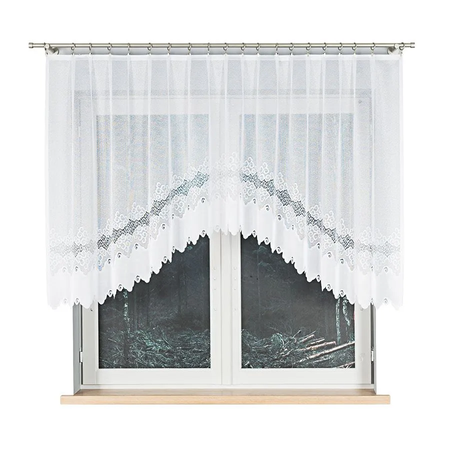 MODESTA Firanka żakardowa gotowa, szerokość 220 x wysokość 120cm, kolor 001 biały 017173