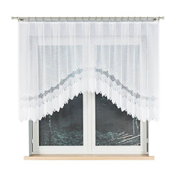 MODESTA Firanka żakardowa gotowa, szerokość 220 x wysokość 120cm, kolor 001 biały 017173