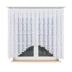 LEOKADIA Firanka żakardowa gotowa, szerokość 400 x wysokość 155cm, kolor 001 biały 023034 LEOKADIA Firanka żakardowa gotowa, szerokość 400 x wysokość 155cm, kolor 001 biały 023034