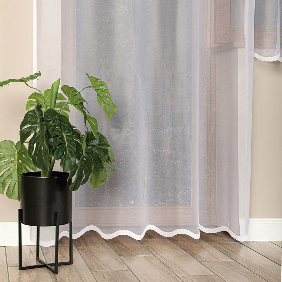 ELZA Firanka żakardowa gotowa, szerokość 145 x wysokość 230cm, kolor 001 biały 023456