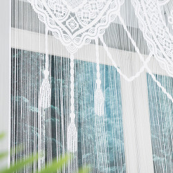 LUNAR Makrama żakardowa gotowa, szerokość 160 x wysokość 160cm, kolor 001 biały 001470