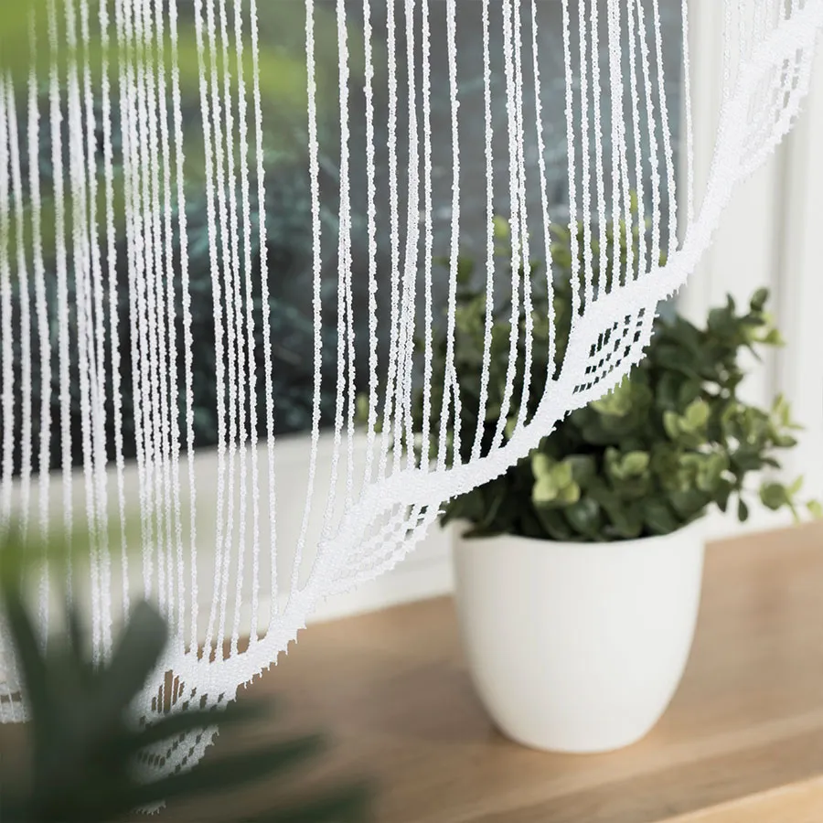 LUNAR Makrama żakardowa gotowa, szerokość 160 x wysokość 160cm, kolor 001 biały 001470