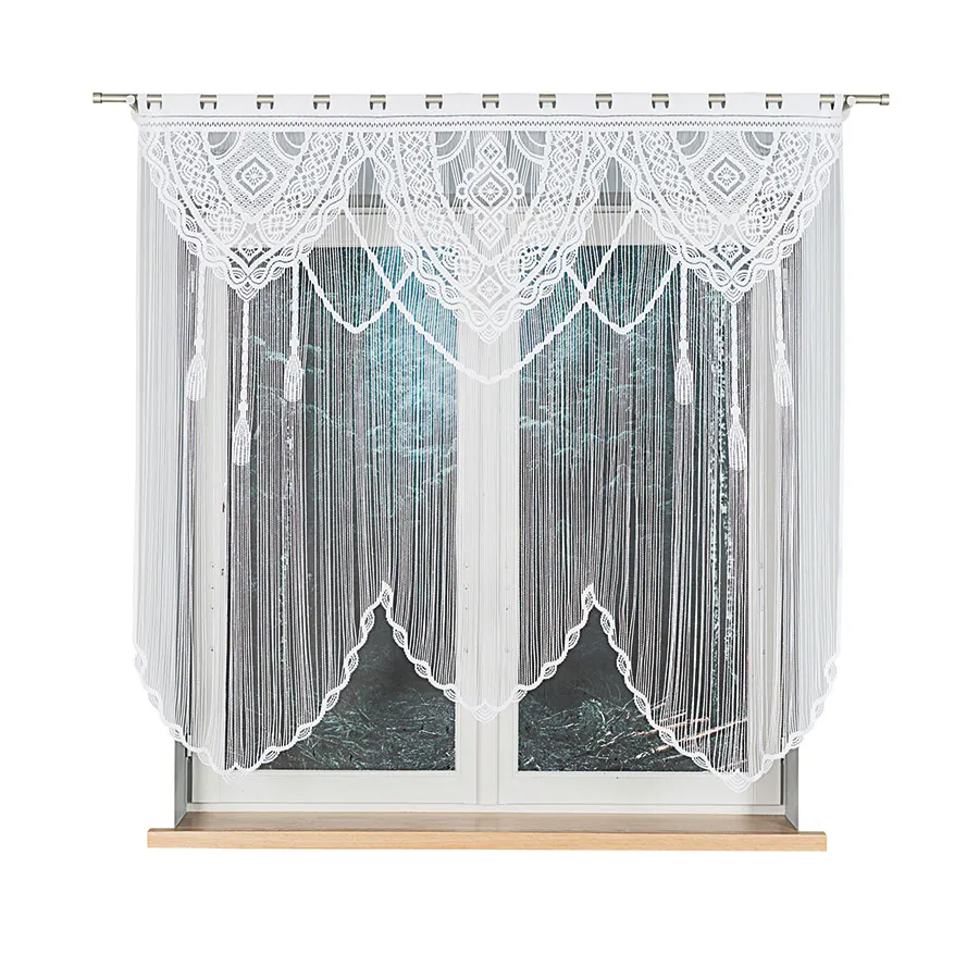 LUNAR Makrama żakardowa gotowa, szerokość 160 x wysokość 160cm, kolor 001 biały 001470