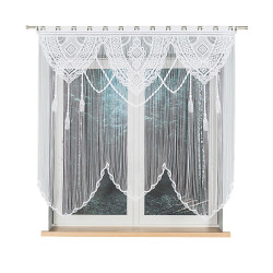 LUNAR Makrama żakardowa gotowa, szerokość 160 x wysokość 160cm, kolor 001 biały 001470