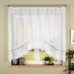 MODESTA Firanka żakardowa gotowa, szerokość 250 x wysokość 150cm, kolor 001 biały 017173 MODESTA Firanka żakardowa gotowa, szerokość 250 x wysokość 150cm, kolor 001 biały 017173