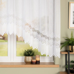 MODESTA Firanka żakardowa gotowa, szerokość 250 x wysokość 150cm, kolor 001 biały 017173 MODESTA Firanka żakardowa gotowa, szerokość 250 x wysokość 150cm, kolor 001 biały 017173