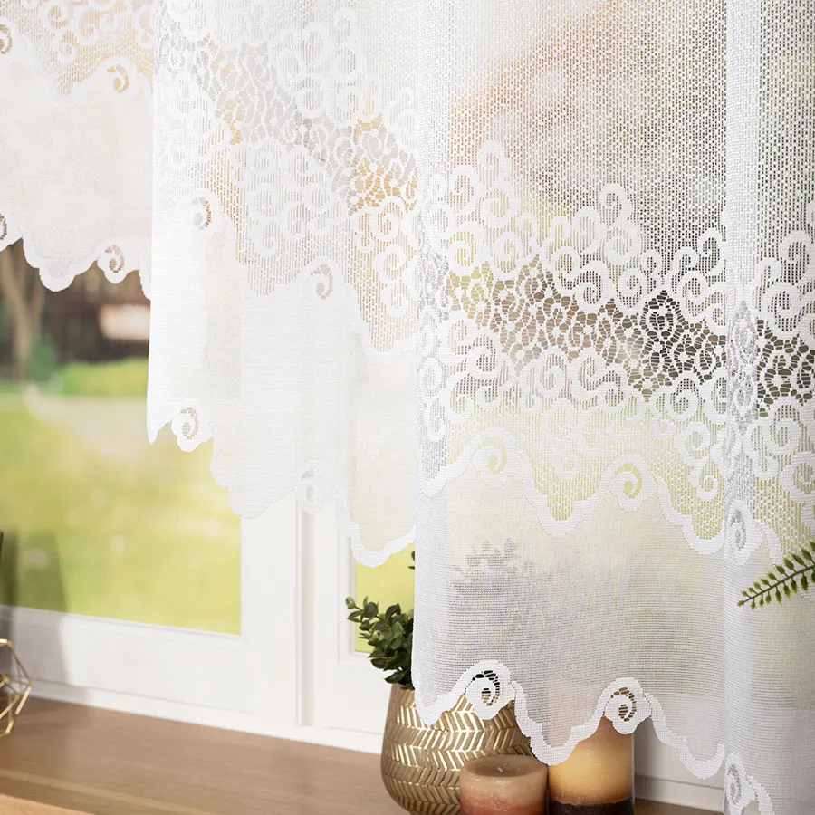 MODESTA Firanka żakardowa gotowa, szerokość 250 x wysokość 150cm, kolor 001 biały 017173
