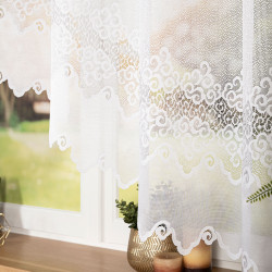 MODESTA Firanka żakardowa gotowa, szerokość 250 x wysokość 150cm, kolor 001 biały 017173 MODESTA Firanka żakardowa gotowa, szerokość 250 x wysokość 150cm, kolor 001 biały 017173