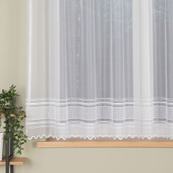 DOMINIKA Firanka żakardowa gotowa, szerokość 300cm x wysokość 160cm, kolor 001 biały 358051