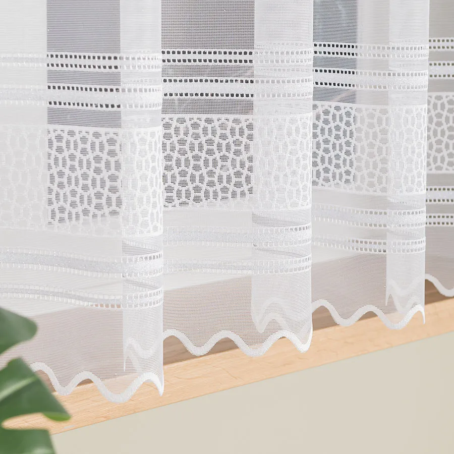 DOMINIKA Firanka żakardowa gotowa, szerokość 300cm x wysokość 160cm, kolor 001 biały 358051