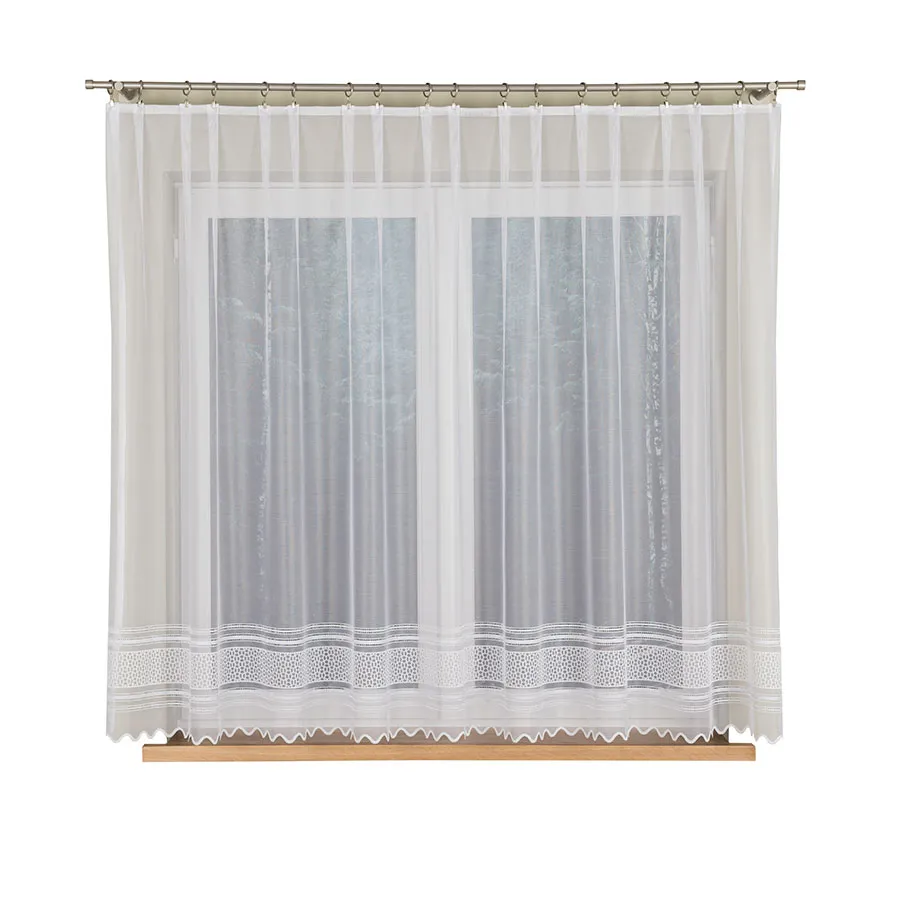 DOMINIKA Firanka żakardowa gotowa, szerokość 300cm x wysokość 160cm, kolor 001 biały 358051