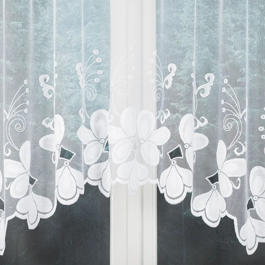 TEODORA Firanka żakardowa gotowa, szerokość 300 x wysokość 140cm, kolor 001 biały 005099