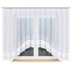 GENOWEFA Firanka żakardowa gotowa, szerokość 450 x wysokość 160cm, kolor 001 biały 023419 GENOWEFA Firanka żakardowa gotowa, szerokość 450 x wysokość 160cm, kolor 001 biały 023419