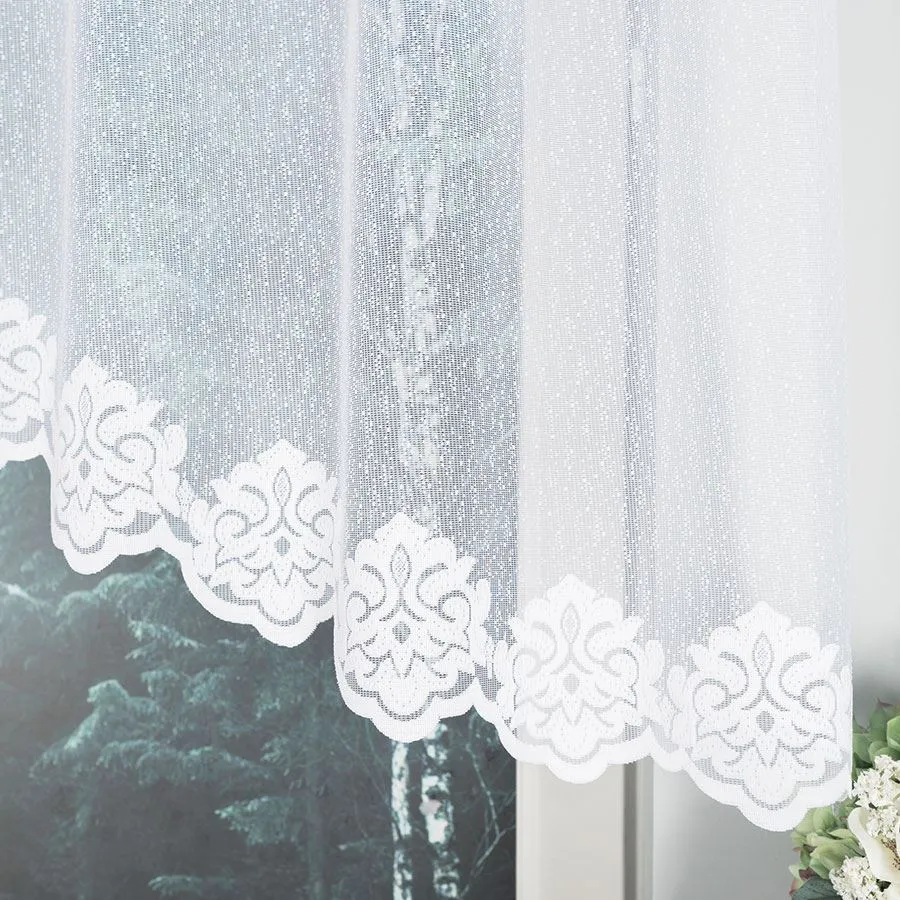 ŻAKLINA Firanka żakardowa gotowa, szerokość 250 x wysokość 80cm, kolor 001 biały 023405