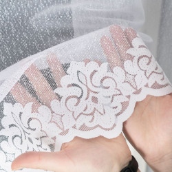 ŻAKLINA Firanka żakardowa gotowa, szerokość 250 x wysokość 80cm, kolor 001 biały 023405 ŻAKLINA Firanka żakardowa gotowa, szerokość 250 x wysokość 80cm, kolor 001 biały 023405