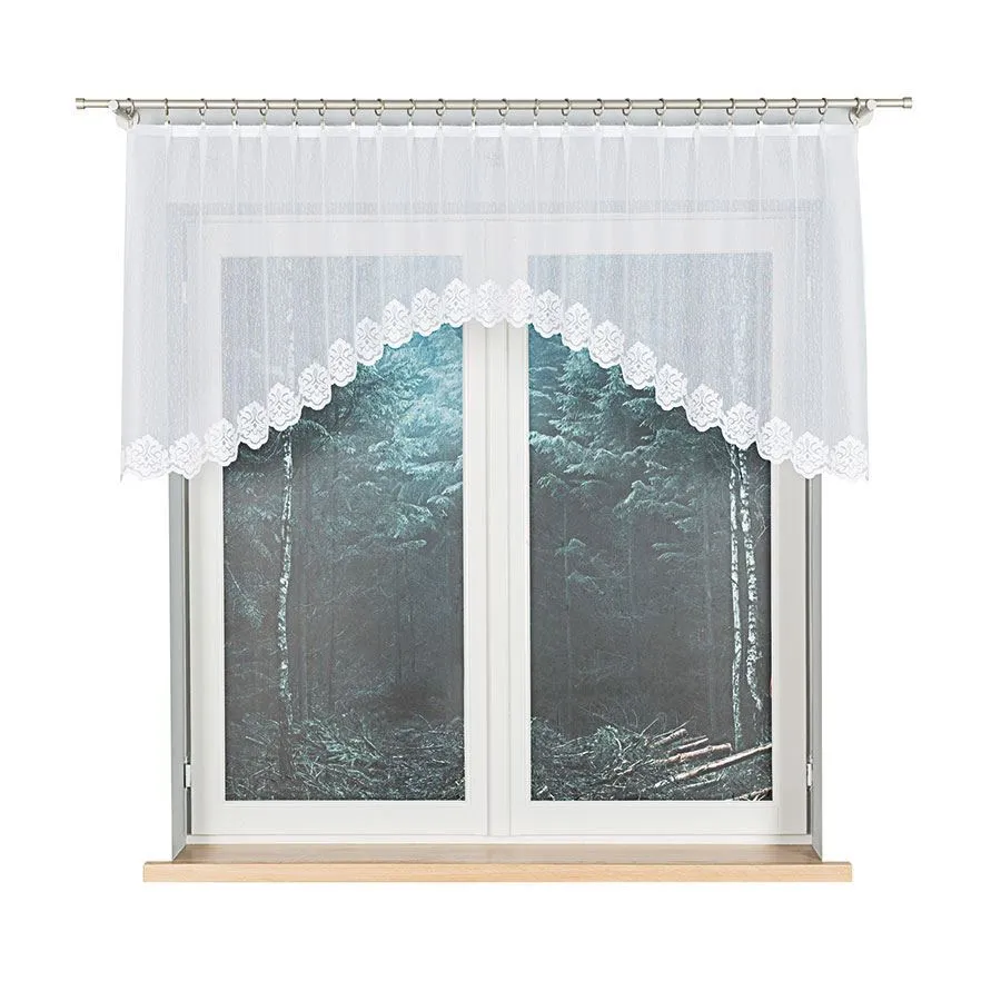ŻAKLINA Firanka żakardowa gotowa, szerokość 250 x wysokość 80cm, kolor 001 biały 023405
