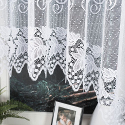 HERNANI Firanka żakardowa gotowa, szerokość 600 x wysokość 160cm, kolor 001 biały 004465