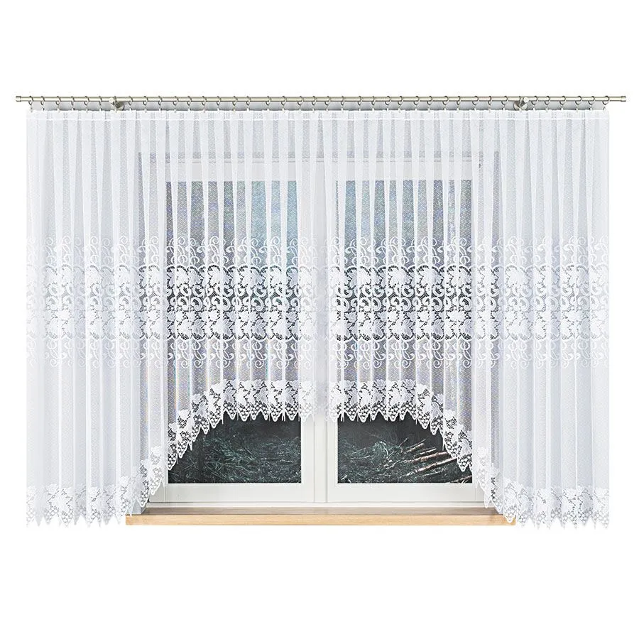 HERNANI Firanka żakardowa gotowa, szerokość 600 x wysokość 160cm, kolor 001 biały 004465