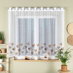 KURY Firanka żakardowa gotowa na prosto, szerokość 260 x wysokość 160cm, kolor 001 biały P00298