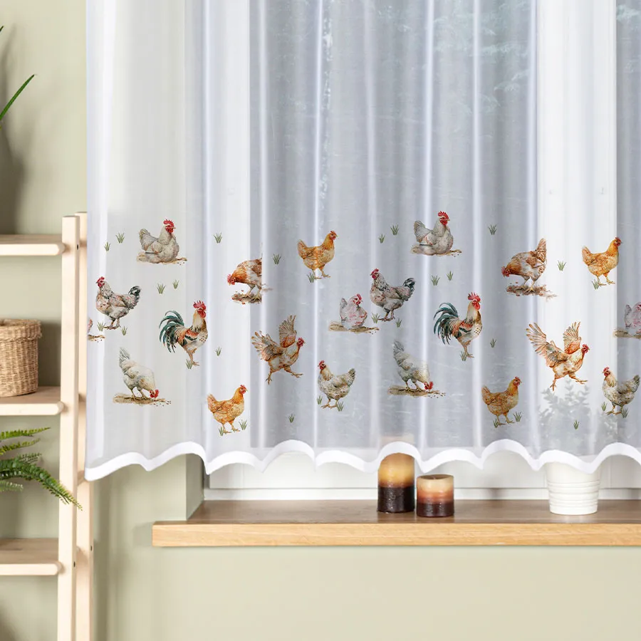 KURY Firanka żakardowa gotowa na prosto, szerokość 260 x wysokość 160cm, kolor 001 biały P00298