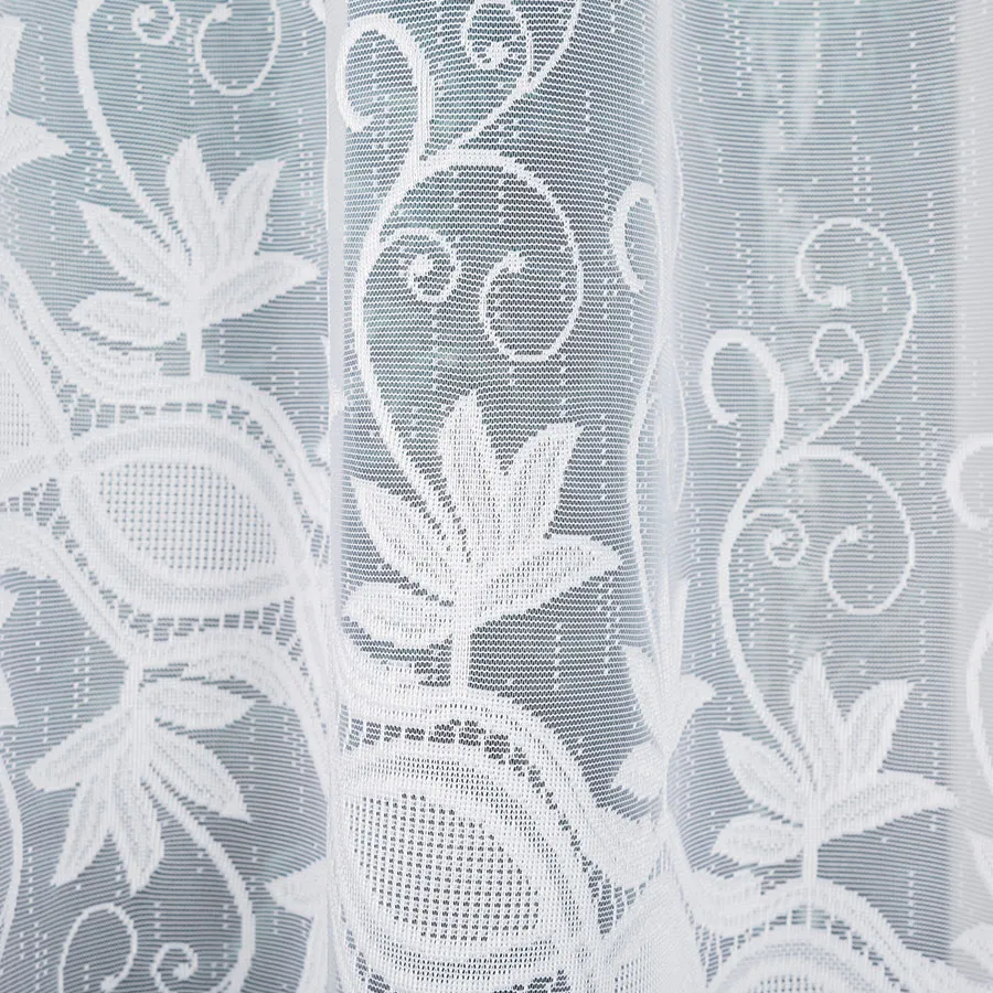 JOWITA Firanka żakardowa gotowa ze wzorem pasowym, szerokość 400 x wysokość 150cm, kolor 001 biały 018960