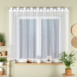 ELZA Firanka żakardowa gotowa, szerokość 300 x wysokość 160cm, kolor 001 biały 023456