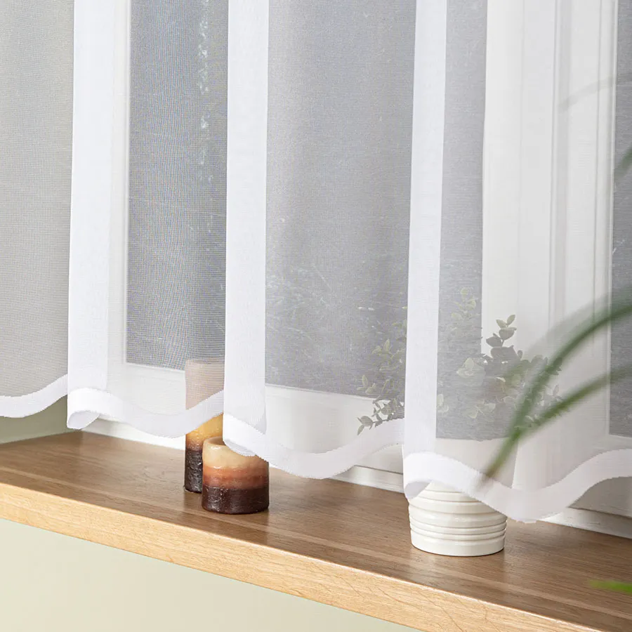 ELZA Firanka żakardowa gotowa, szerokość 300 x wysokość 160cm, kolor 001 biały 023456