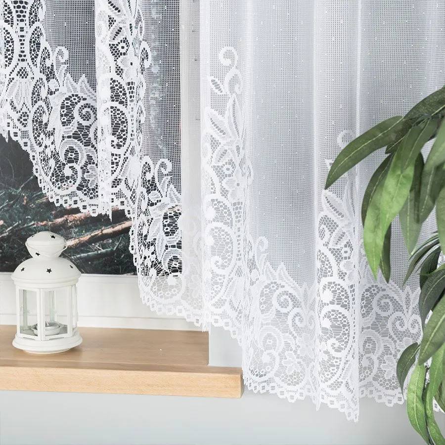 BERENIKA Firanka żakardowa gotowa, szerokość 530 x wysokość 160cm, kolor 001 biały 004304