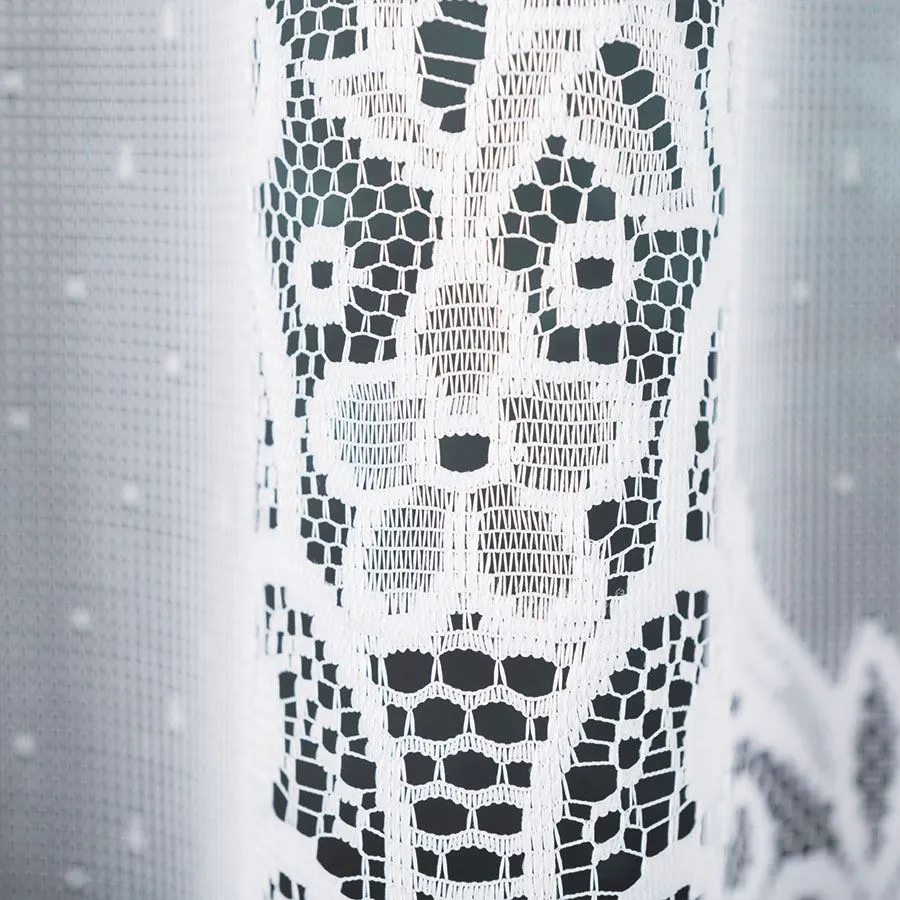 BERENIKA Firanka żakardowa gotowa, szerokość 530 x wysokość 160cm, kolor 001 biały 004304