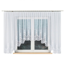 BERENIKA Firanka żakardowa gotowa, szerokość 530 x wysokość 160cm, kolor 001 biały 004304 BERENIKA Firanka żakardowa gotowa, szerokość 530 x wysokość 160cm, kolor 001 biały 004304