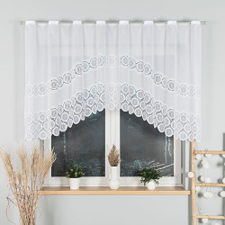 MARIA Firanka żakardowa gotowa ze wzorem pasowym, szerokość 250 x wysokość 120cm, kolor 001 biały 107835 MARIA Firanka żakardowa gotowa ze wzorem pasowym, szerokość 250 x wysokość 120cm, kolor 001 biały 107835