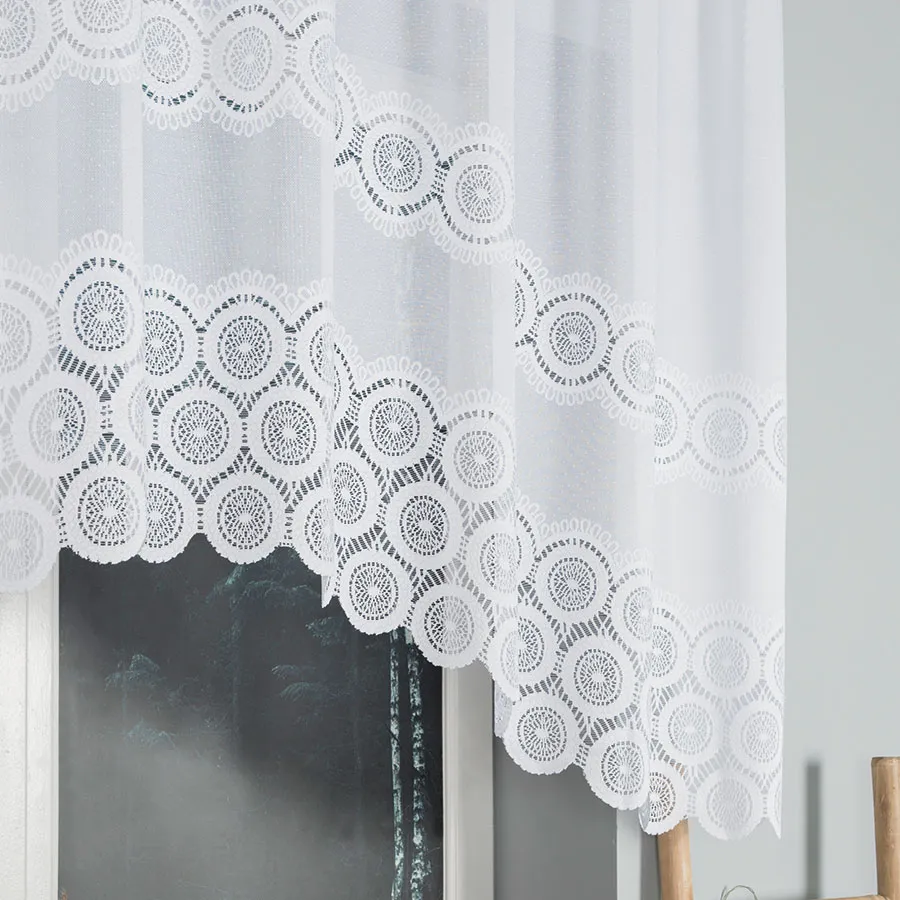 MARIA Firanka żakardowa gotowa ze wzorem pasowym, szerokość 250 x wysokość 120cm, kolor 001 biały 107835
