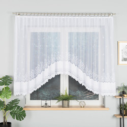 GENOWEFA Firanka żakardowa gotowa, szerokość 350 x wysokość 140cm, kolor 001 biały 023419 GENOWEFA Firanka żakardowa gotowa, szerokość 350 x wysokość 140cm, kolor 001 biały 023419